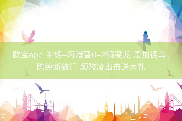 欧宝app 半场-海港暂0-2铜梁龙 恩加德乌、陈纯新破门 颜骏凌出击送大礼