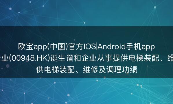 欧宝app(中国)官方IOS|Android手机app下载 阿尔法企业(00948.HK)诞生谐和企业从事提供电梯装配、维修及调理功绩