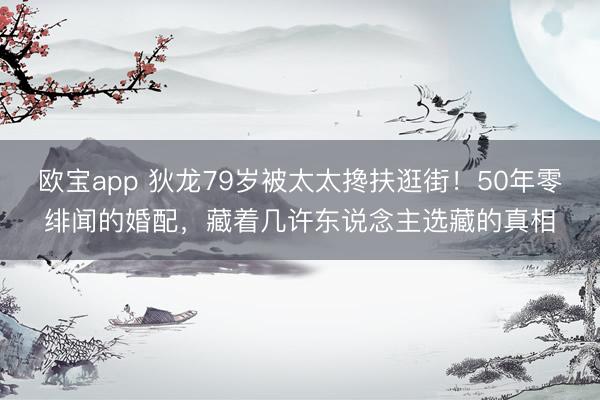 欧宝app 狄龙79岁被太太搀扶逛街！50年零绯闻的婚配，藏着几许东说念主选藏的真相