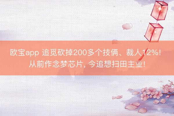 欧宝app 追觅砍掉200多个技俩、裁人12%! 从前作念梦芯片， 今追想扫田主业!