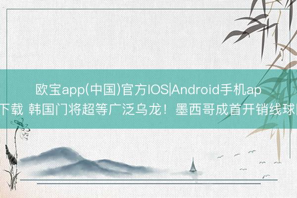 欧宝app(中国)官方IOS|Android手机app下载 韩国门将超等广泛乌龙！墨西哥成首开销线球队